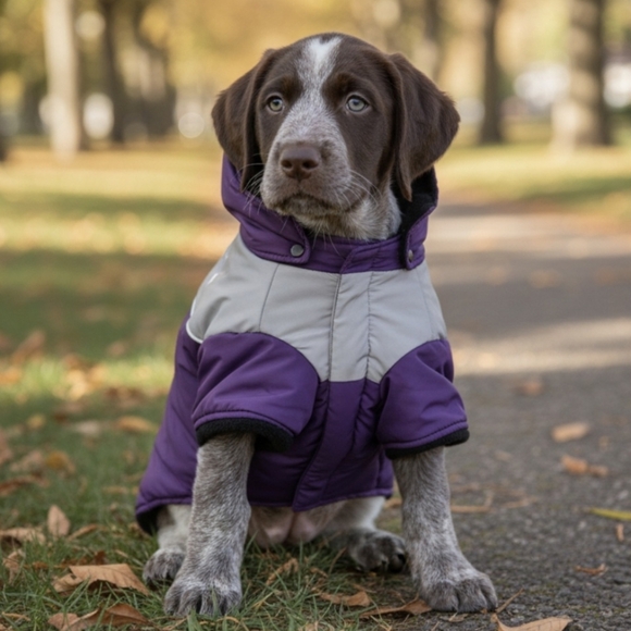 Dog Jacket, Purple and Gray (DG11) - Picture 1 of 8